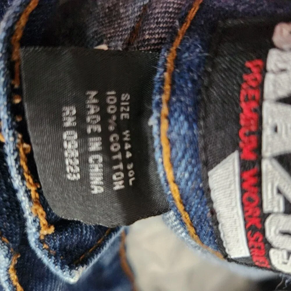 Brazos Jeans Mens 41 x 29 Blue Denim Relaxed Fit Workwear Heavyweight Pants